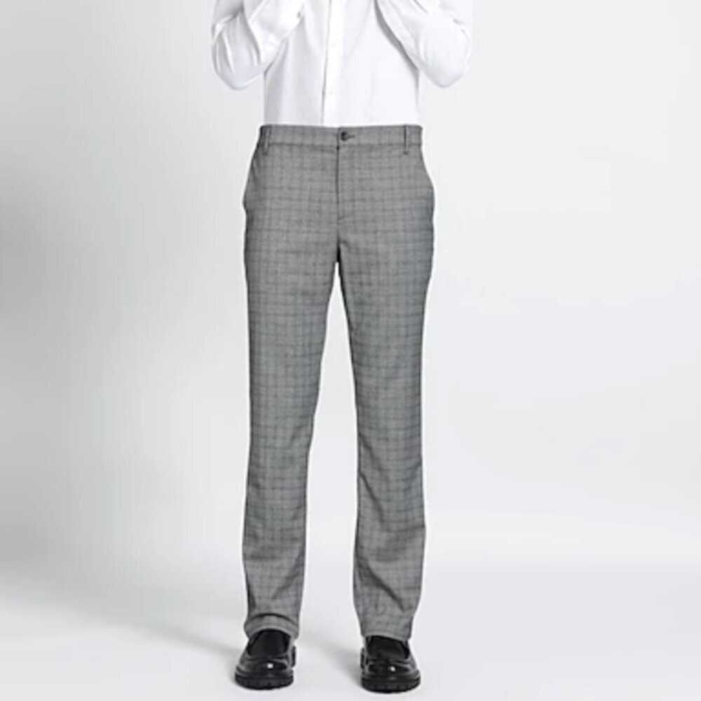 Paige Men’s Plaid Casual Trouser Plaid Pants in Gravity Grey, size 33